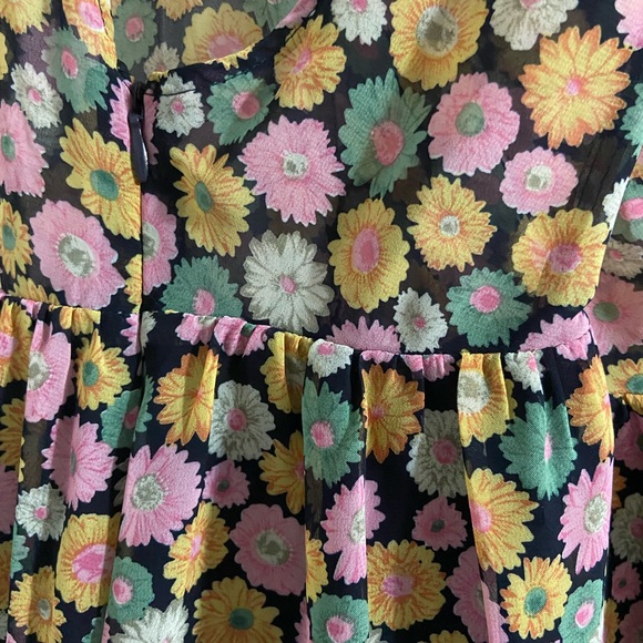 Lucca Couture Cross Back Flare Dress Colorful Daisy Tunic Top Women’s Small - Picture 14 of 16